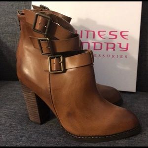 Chinese laundry brown -tan ankle boots 9.5 new